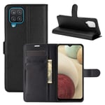 SPAK Samsung Galaxy A12/M12 Case,Premium Leather Wallet Flip Cover for Samsung Galaxy A12/M12 (Black)