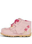 Kickers Kick Hi Baby Flower Leather Boot, Pink, Size 2 Younger