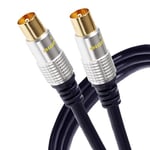 Maplin 5m TV Aerial Coaxial Cable RF Male to RF Male, Antenna Cable Coax Lead for Sky/SkyHD, Virgin TV, BT, Freeview, VCR, DVD player, Freesat