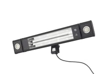 Forum Blaze Wall Mounted Infrared Patio Heater, 3 Heat Settings, Remote Control, Heat coverage: 12m2, IP44 rating, Built in Integral Lighting, Power: 650/1300/2000W - ZR-32299