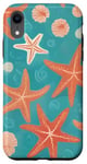 iPhone XR Starfish Coral Seashells Wave Trendy Pattern Case