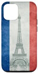 Coque pour iPhone 14 Pro Paris Tour Eiffel et drapeau français