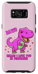 Galaxy S8 Rawr Means I Love You In Dinosaur with Big Pink Dinosaur Case