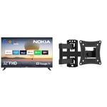 Nokia 32 Pouces (80 cm) Google TV FHD (WLAN, Triple Tuner DVB-C/S2/T2, Google Assistant, Youtube & GRIFEMA Support Mural TV 13-32 Pouces - Fixation Murale TV Peut Contenir Jusqu'à 20KG