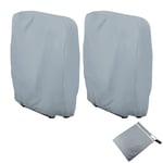 2pcs Garden Folding Chair Covers Waterproof Reclining Garden Chairs Covers Folding Sun Lounger Covers Folding Patio Chair Covers 210D Oxford Fabric with Storage Bag (Grey)