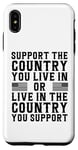 Coque pour iPhone XS Max Maillot à dos « Support the Country You Live In » USA Patriotic