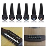 6x Ebony Bridge Pins With Abalone Shell For Acoustic Folk Guitar Guitars SG5