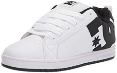 DC Men's Court Graffik Casual Low Top Skate Shoe Sneaker, White/Black/Black, 12 UK