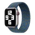 Convient pour iwatch8 apple watch bracelet nylon tressé applewatch765 bracelet élastique 42/44/45/49mm [taille XS 135mm] un bleu et vert