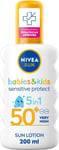 NIVEA SUN Kids Protect & Sensitive Spray (200Ml) Sunscreen Spray with SPF 50+, K
