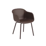 Muuto - Fiber sidostol utomhus brown red - Matstolar utomhus - Iskos-Berlin - Röd - Plast