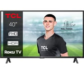 40" TCL 40RS530K Roku  Smart Full HD HDR LED TV, Black