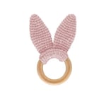 BABYJEM babyJem Bitring i trä, kanin, rosa