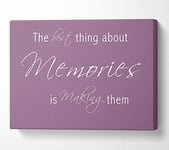 Love Quote The Best Thing About Memories 2 Dusty Pink Canvas Print Wall Art - Double XL 40 x 56 Inches
