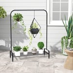 Klädställ med justerbara fötter & klädstång & förvaringsfack 112 x 42 x 145 cm svart