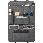 Protection de dossier de voiture pour enfants en feutre durable de qualité supérieure - Organiseur de siège arrière de voiture - Organiseur de siège passager - Protection de dossier (gris)