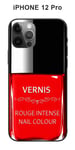 Coque Iphone 12 Pro Design : Vernis Rouge Intense