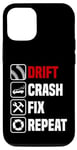 Coque pour iPhone 12/12 Pro Dérive crash réparation répétition drôle tuning voiture