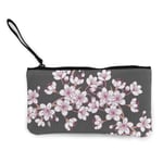 Unisex Wallet,Coin Bags,Cherry Blossom Canvas Coin Purse Bag Portable Purse Pouch Bag with Zipper for Lipstick Coins Cash Credit Card Headset USB Charger Keys