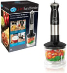 Quest 35099 3 in 1 Stick Blender with Variable Speeds and Turbo Pulse, Black/Sil