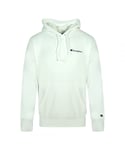 Champion Mens Small Chest Logo White Hoodie Cotton - Size Small