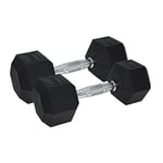 Urban Fitness PRO Hex Dumbbell - Rubber Coated (Pair),Black