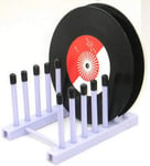 Vinyl Record Storage Holder Stand Cleaning Device Drying Rack Display – Vinyl Plastic and Silicone top Rack Holds up to 6 Album Lp’s - for 12" and 7" Records，(Does not Include Records) (Purple)