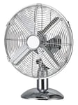 12" Chrome Metal Desk Fan With 3 Speed And Efficient Balanced Base Electric Fan