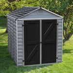 8 x 6 Double Door Apex Plastic Shed with Skylight Roofing