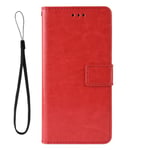 Crazy Horse Plånboksfodral för iPhone 11 Pro Max - Röd