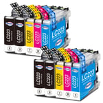 Paeolos LC223 Ink Cartridges for Brother LC223 LC221 Ink for Brother DCP-J4120DW MFC-J5320DW MFC-J4625DW MFC-J5625DW MFC-J4420DW MFC-J480DW MFC-J4620DW MFC-J5620DW MFC-J5720DW MFC-J680DW, 10-Pack
