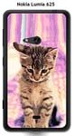 Coque Nokia Lumia 625 design Chat tigre fond rose