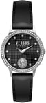 Versus by Versace VSP572021 Strandbank Crystals Sort/Læder Ø34 mm