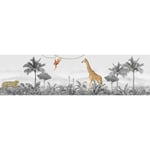 Frise de papier peint adhésive animaux de la jungle - 9.7 x 500 cm de Sanders&sanders gris