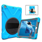 Suitable for ipad9.7 air2, Pro 11 anti-fall protective sleeve hand strap-Sky blue ipad 234 universal