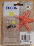 GENUINE EPSON 603XL Yellow cartridge ORIGINAL STARFISH ink box dated 2025