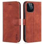 AZNS iPhone 12 Pro Max premium lommebokdeksel - Brun