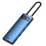 Baseus Metal Gleam 6in1 Multifunktionell USB-C HUB - Blå - TheMobileStore Laddare & kablar