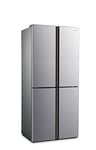 Hisense RQ515N4AD1 Réfrigérateur multiportes - 427L, Hauteur 1.82 m, Total No Frost, Multi Air Flow, Tiroir avec contrôle d'humidité, Silencieux, Inox, Classe F