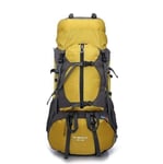 Men And Women Outdoor Hiking Backpack 65L Large Capacity Backpack Camping Travel Bag Outdoor Equipment aijia (Color : Yellow, Size : Size)