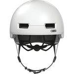 ABUS Casque de ville Skurb ACE - Casque de vélo stylé pour le quotidien, le skate, le BMX ou le longboard - argent/blanc, taille L