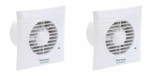 2 x Vent Axia 441624B Silhouette 100B Lo-Carbon Axial Extractor Fan 100 mm
