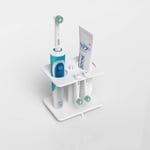 Plexico White Electric Toothbrush & Toothpaste Holder/Oralb Head Holder (2 Heads)