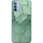 Motorola Moto G31 Transparent Mobilskal Grön Marmor