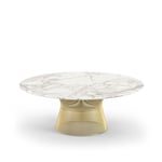Platner Coffee Table - 18k gold, Ø 91,5 cm, white Calacatta marble top