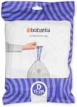 Brabantia Perfectfit Bin Liners(Size D/15-20 Litre) 40 Bags, White - Code D