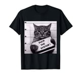 Cat Fuck the System Most Wanted Poster T-Shirt