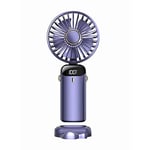 Rawrr Mini ventilateur portable 4500 mA - Pliable et réglable - 5 vitesses - Rechargeable par USB - Convient pour l'intérieur et l'extérieur - Violet