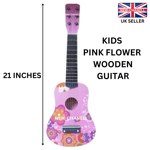 New GUITAR TOY PINK FLOWER 21" KIDS ACOUSTIC GUITAR MUSICAL INSTRUMENT CHILD UK