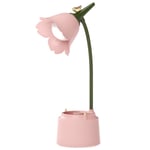 Vintage Blomformad LED Skrivbordslampa, Ögonskydd Touchlampa för Bord (FMY) Pink